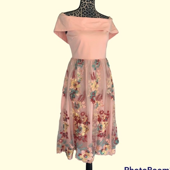 Gianni Bini Laura Floral off the shoulder Dress A25004 - Picture 2 of 14